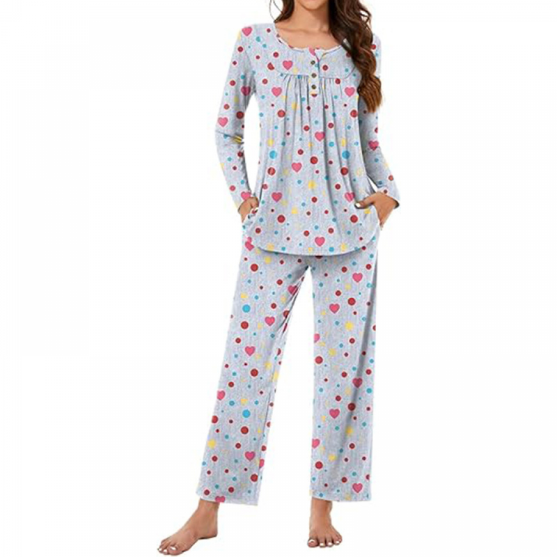 Women Fall Pajama Sets Ladies 2-Piece Lounge Indoor Sleepwear