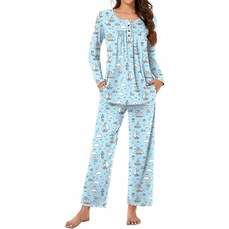 Women Fall Pajama Sets Ladies 2-Piece Lounge Indoor Sleepwear