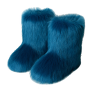 Women Faux Fur Fuzzy Snow Boots Fluffy Comfortable Winter Mid-Calf Boots - AwwwCos