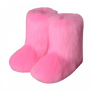 Women Faux Fur Indoor Flat Shoes Snow Boots Fluffy Winter Mid-Calf Boots - AwwwCos