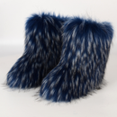 Women Faux Fur Furry Fuzzy Snow Boots Fluffy Winter Mid-Calf Boots - AwwwCos