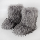 Women Faux Fur Furry Fuzzy Snow Boots Fluffy Winter Mid-Calf Boots - AwwwCos