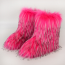 Women Faux Fur Furry Fuzzy Snow Boots Fluffy Winter Mid-Calf Boots - AwwwCos