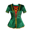 Women Female Christmas Mrs Claus Elf Cosplay Costume Accessory Full Set - AwwwCos