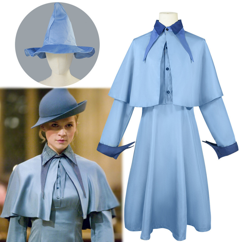 Women Film Hibiscus Delacur Cosplay Costume Blue Boothbarton School Uniform - AwwwCos
