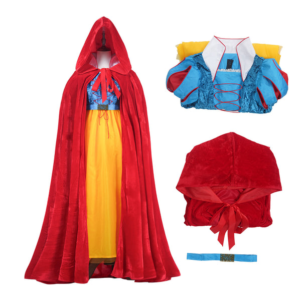 Women Film Snow White Cosplay Costume Red Cloak