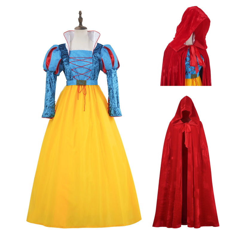 Women Film Snow White Cosplay Costume Red Cloak