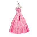 Film Wicked Glinda Cosplay Costume Pink Sequin Corset Skirt - AwwwCos