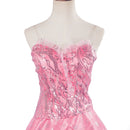 Film Wicked Glinda Cosplay Costume Pink Sequin Corset Skirt - AwwwCos