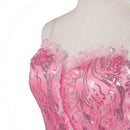 Film Wicked Glinda Cosplay Costume Pink Sequin Corset Skirt - AwwwCos