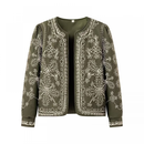 Women Floral Quilted Jacket Short Front Open Print Lightweight Coat - AwwwCos