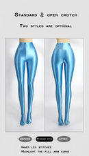 Women Footed Leggings Metallic Dance Shiny Leggings Shimmer Pants Glitter Tights - AwwwCos