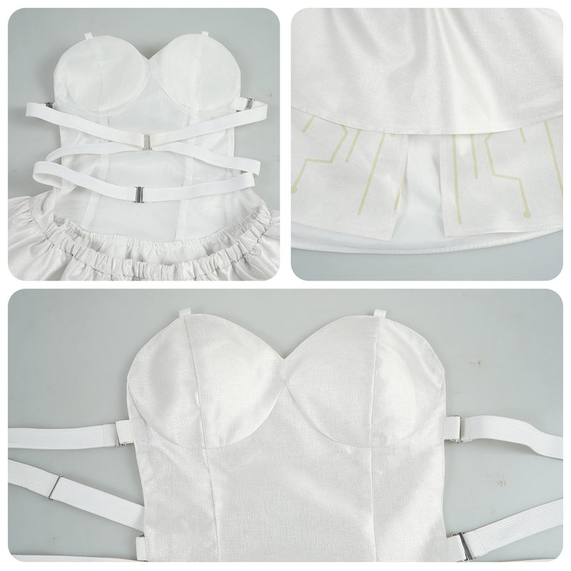 Women Game Moonlight Moth Silver Waves Cosplay Costume