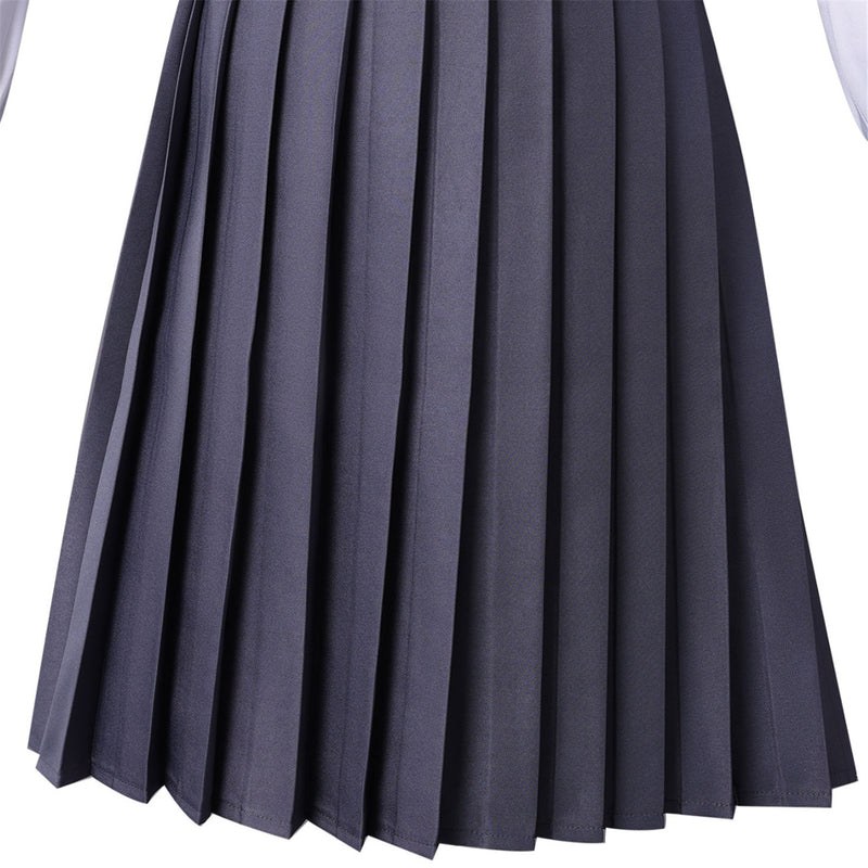 Women Game Silent Hill Shimizu Hinako Cosplay Costume Top Grey Pleated Skirt