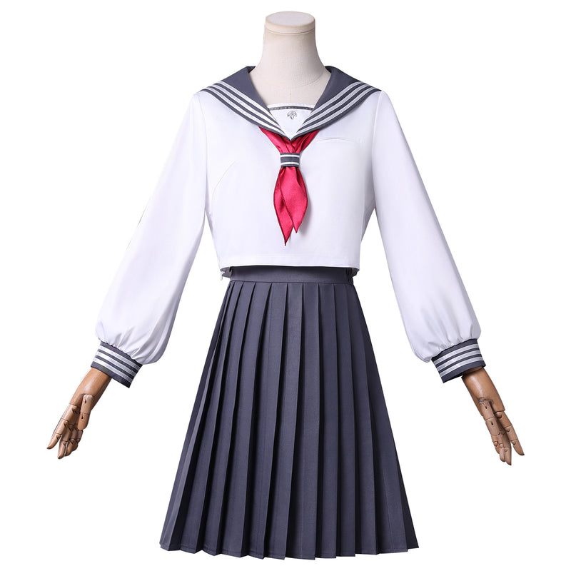 Women Game Silent Hill Shimizu Hinako Cosplay Costume Top Grey Pleated Skirt