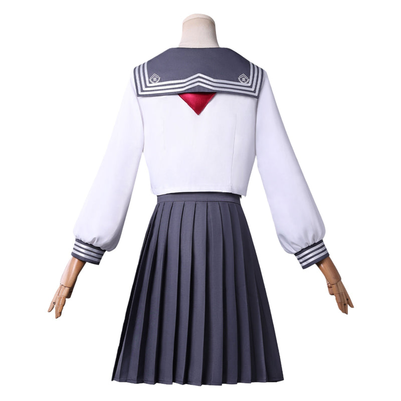 Women Game Silent Hill Shimizu Hinako Cosplay Costume Top Grey Pleated Skirt