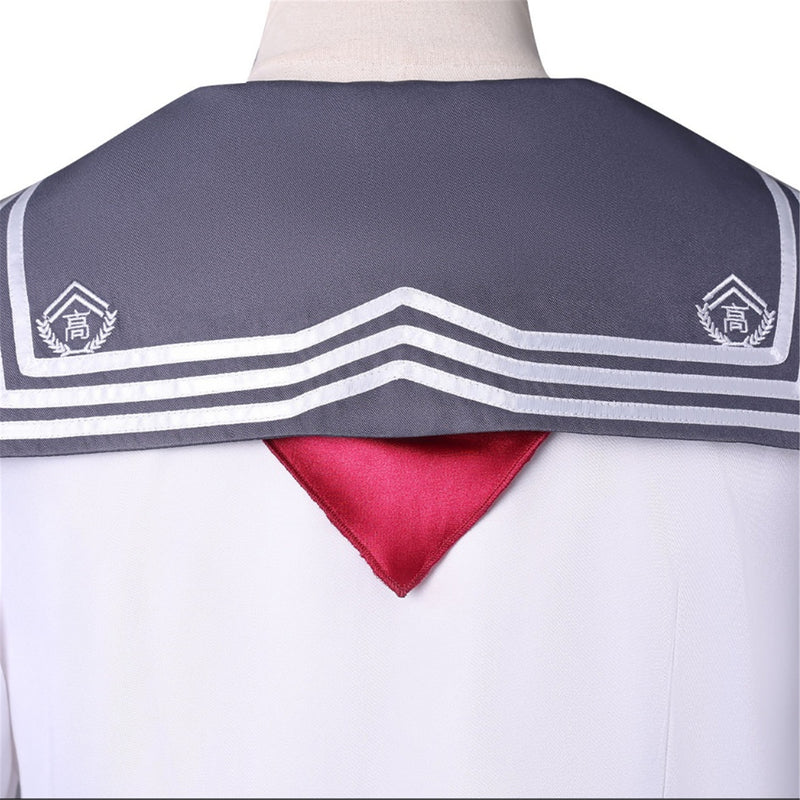 Women Game Silent Hill Shimizu Hinako Cosplay Costume Top Grey Pleated Skirt