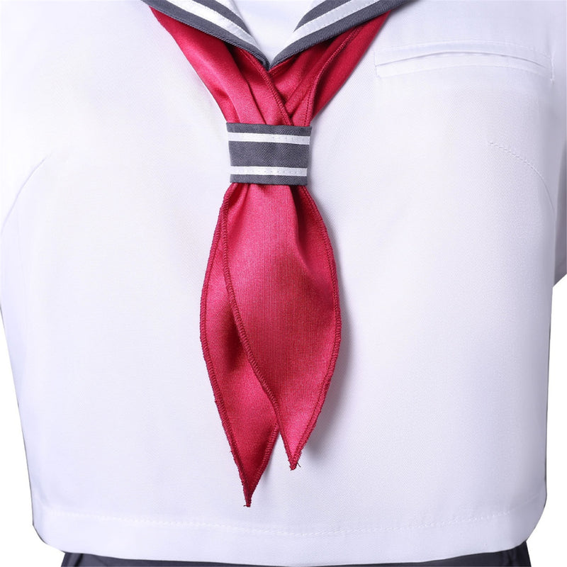 Women Game Silent Hill Shimizu Hinako Cosplay Costume Top Grey Pleated Skirt