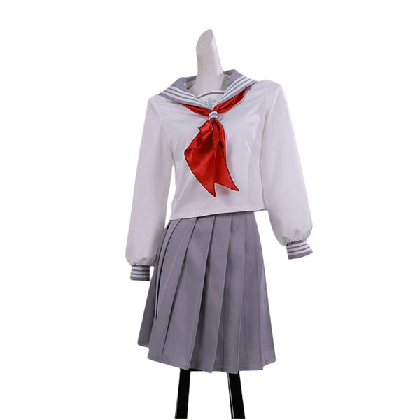Women Game Silent Hill Shimizu Hinako Cosplay Costume Top Light Grey Skirt