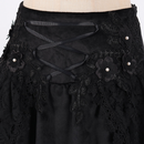 Women Gothic High Waist Velvet Lace Irregular Black Midi Skirts - AwwwCos