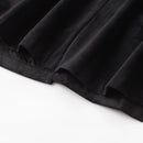 Women Gothic Punk Mid-Length Coat Black A Line Slim-Fit Lace Up Waist Trench
