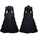 Women Gothic Victorian Masquerade Queen Princess Cosplay Ruffles Dress - AwwwCos