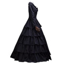 Women Gothic Victorian Masquerade Queen Princess Cosplay Ruffles Dress - AwwwCos