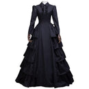 Women Gothic Victorian Masquerade Queen Princess Cosplay Ruffles Dress - AwwwCos