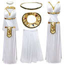 Women Greek Goddess Cosplay Costume Dress Gold Laurel Wreath Decoration - AwwwCos