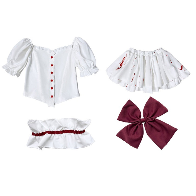 Women Halloween Masquerade Cosplay Costume Bloodstained Lolita Dress - AwwwCos