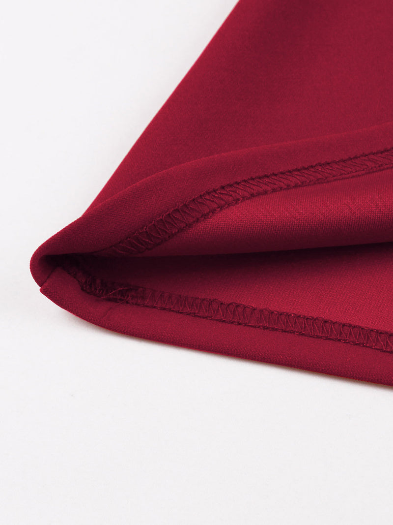 Women Hepburn Style Cosplay Patchwork Christmas Half Sleeve Flared Dress - AwwwCos