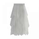 Women High Low Layered Puffy Fairy Midi Length Irregular Tutu Skirt