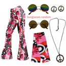 Women Hippie Fashion Wide Leg Flared Pants Printed Trousers Turban - AwwwCos