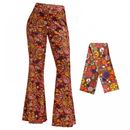 Women Hippie Fashion Wide Leg Flared Pants Printed Trousers Turban - AwwwCos