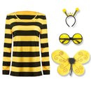 Women Kids Bee Cosplay Costume Print T-shirt Headwear Wings Eyes - AwwwCos