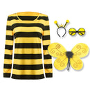 Women Kids Bee Cosplay Costume Print T-shirt Headwear Wings Eyes - AwwwCos