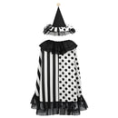 Women Killer Clown Cosplay Costume Halloween Black and White Jester Dress Hat