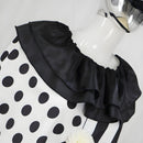 Women Killer Clown Cosplay Costume Halloween Black and White Jester Dress Hat