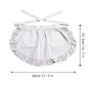 Women Kitchen Ruffled Waist Half Apron with Pockets Maid Cosplay Costume