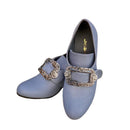 Women Loafers Mid Heel Shoes with Metal Buckle Embellishments - AwwwCos
