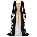 Women Medieval Victorian Cosplay Velvet European Court Square Neckline Dress - AwwwCos