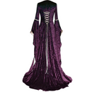 Women Medieval Victorian Cosplay Velvet European Court Square Neckline Dress - AwwwCos