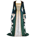 Women Medieval Victorian Cosplay Velvet European Court Square Neckline Dress - AwwwCos