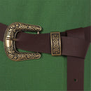 Women Medieval Viking Cosplay Costume Spaghetti Strap Lace Up Peasant Dress - AwwwCos