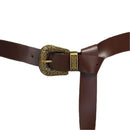 Women Medieval Viking Cosplay Costume Spaghetti Strap Lace Up Peasant Dress - AwwwCos