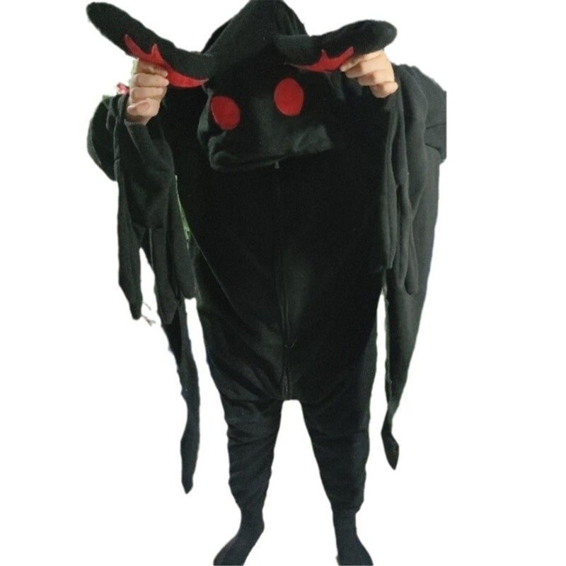 Women Men Mothman Funny Animal Cosplay Costume Polar Fleece Hooded Cloak - AwwwCos