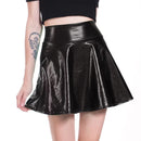 Women Metallic Shiny Pleated A Line Stage Clubwear High Waist Mini Skater Skirt - AwwwCos