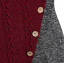 Women Mock Buttons Cable Knit Tunic Asymmetric Long Pullover Sweater Jumper - AwwwCos