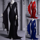 Women Morticia Floor Length Gothic Witch Mermaid Bnadage Dress - AwwwCos