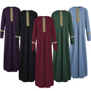 Women Muslim Dress Zipper Islamic Robe Pockets Maxi Prayer Clothes - AwwwCos